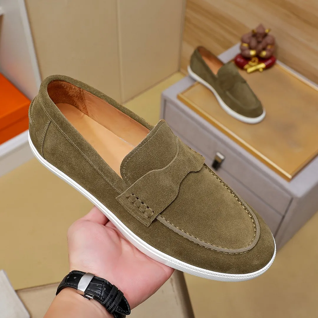 Men's shoes 💰500💰 HERMES Hermès high-end quality original order -Original: imported 🔝Nappa calfskin, frosted cowhide, outer seaming process -Inside: water-dyed cowhide -Outsole: original TPR rubber outsole -Super high quality control·Fine workmanship: High-end, extravagant, and grade) Size: 39-45 (38, 46, can be customized)